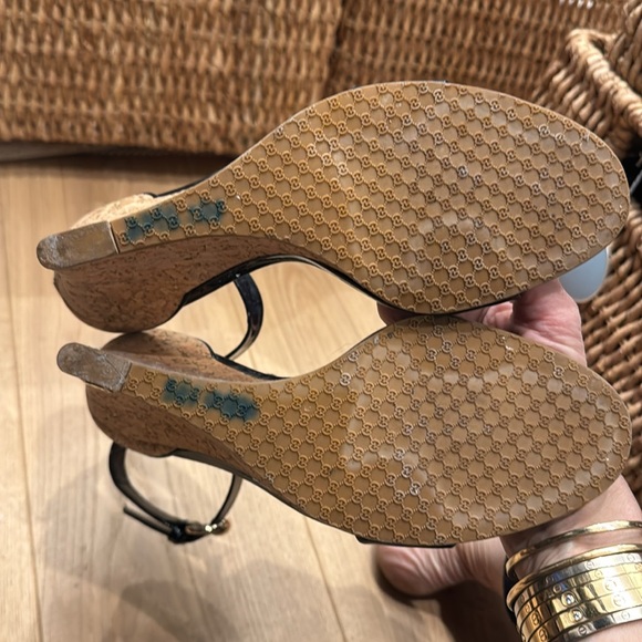GUCCI Vitello Vernice Cork Wedge size 9.5 very good shape - Picture 5 of 9